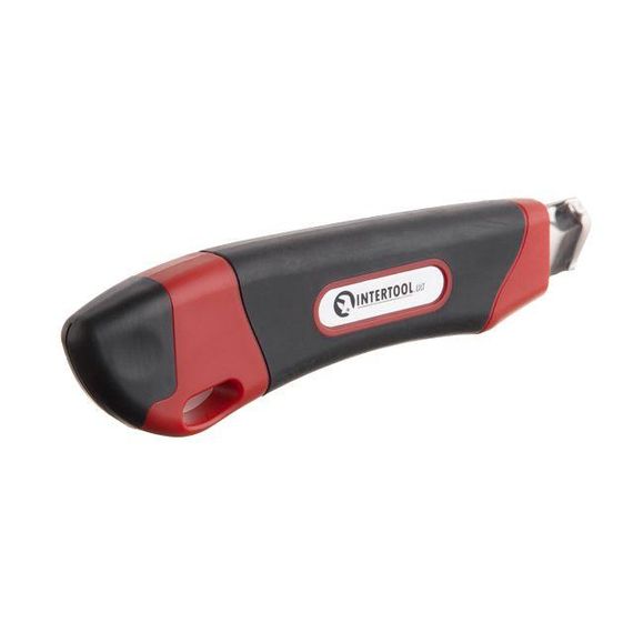 Ніж з відламним лезом 18 мм, протиковзний корпус, подрібнювач INTERTOOL HT-0506 | Зображення 2