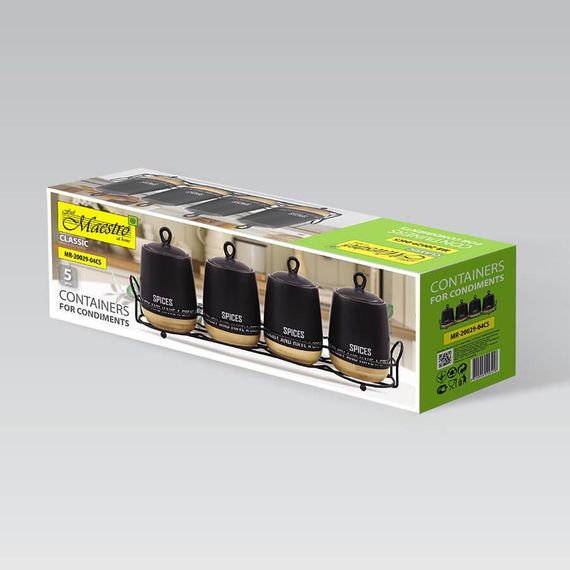 Набор для специй Maestro MR-20029-04CS Eco Style 4 керамические баночки с подставкой | Зображення 2