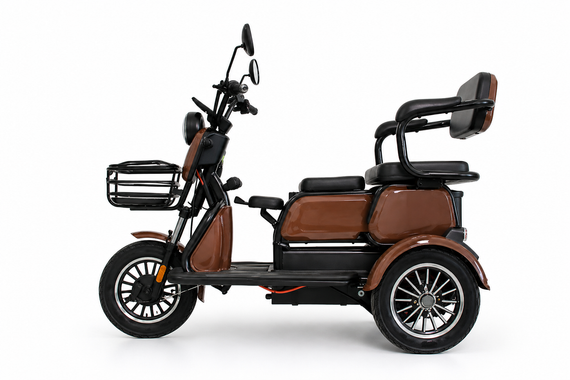 Электротрайк Crosser TR-1 LFP 1500W 76.8V 30Ah, трехколесный электроскутер, до 75 км, для взрослых и пожилых Коричневий | Зображення 2