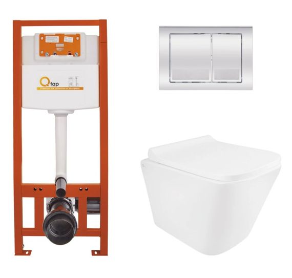 Набір Qtap Nest 4 в 1 підвісний унітаз Tern Ultra Quiet 490x365x325 + комплект інсталяції QT1733052EUQW45156