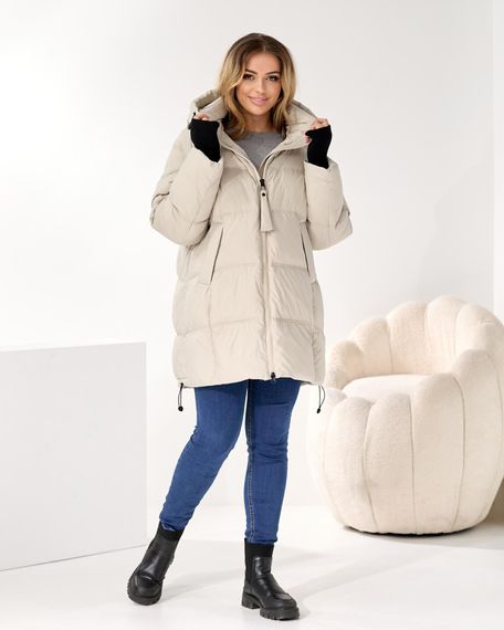 Світла тепла куртка преміум якості батал | Зображення 2