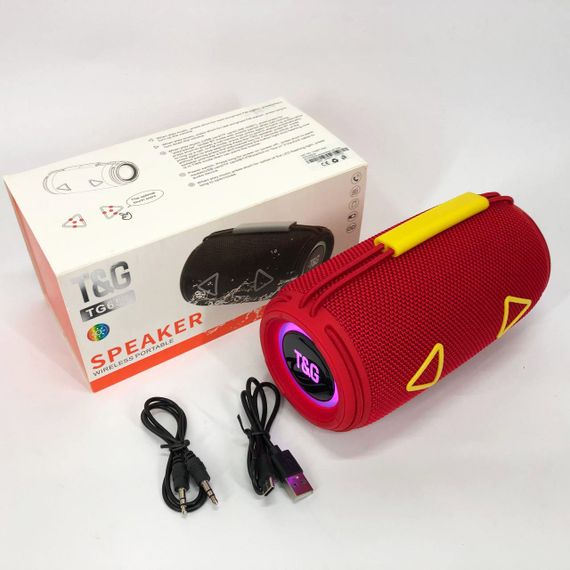 Bluetooth-колонка TG657 з RGB підсвічуванням 1500 mAh, бездротова колонка портативна потужна. Колір: червоний | Зображення 5