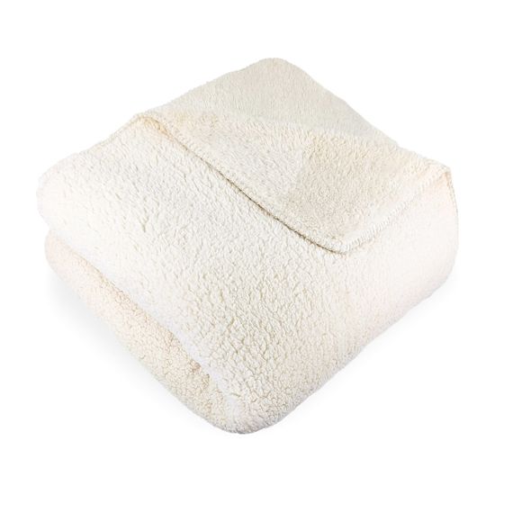 Плед-ковдра із шерпи і флісу молочний Love You 200 x 220 см | Зображення 1