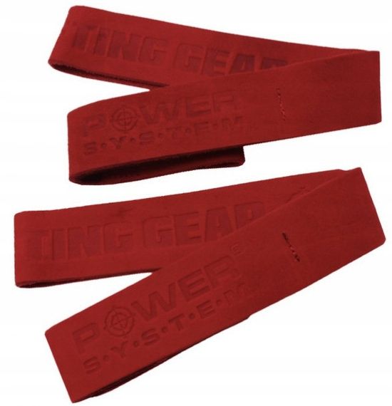 Лямки для тяги шкіряні Power System PS-3320 Leather Straps Red | Зображення 2