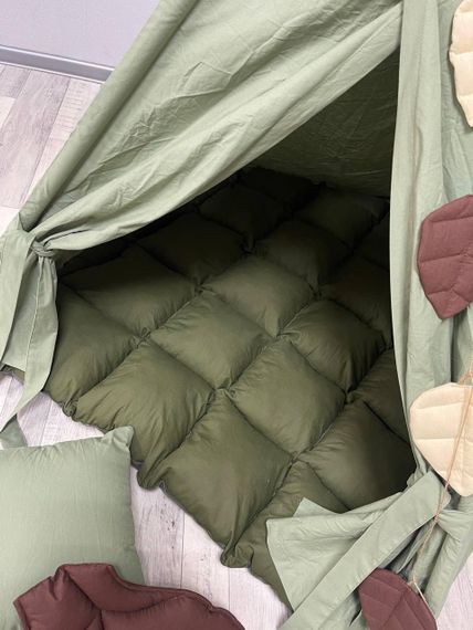 Вігвам дитячий  "  Листочок " Комплект ( Коврик + подушка) Розмір 140*140 | Зображення 1