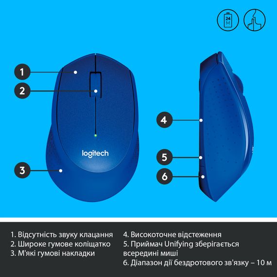 Мишка Logitech M330 Silent plus Blue (910-004910) | Зображення 5