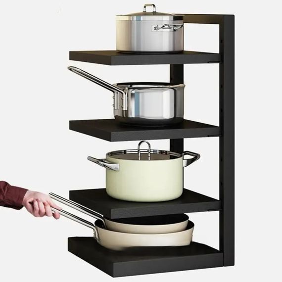 Кухонная полка для хранения кастрюль, 3 уровня Kitchen shelf for storing pots / Полка на кухню для посуды | Зображення 2