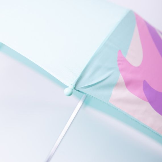 Класична дитяча парасолька-тростина механічна з поліестеру міцна надійна 8 спиць діаметр 89 см М'ятний HP-23-12M | Зображення 2