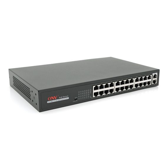 24х портовый PoE коммутатор ONV-H1024PLS 24 порта РоЕ 100 Мбит + 2 Uplink 1000