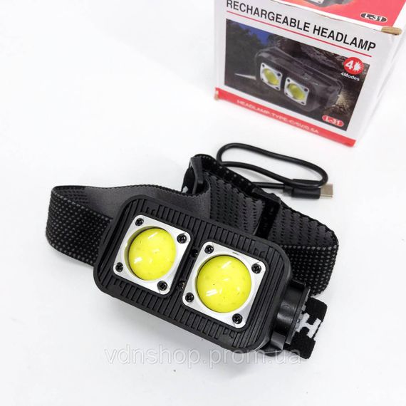 Ліхтарик налобник K372-2COB, Акумуляторний налобний ліхтар, Тактичний ліхтар для риболовлі VE-63