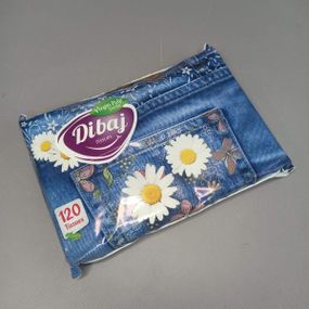 Серветки паперові  білі 120 шт, Dibaj в м'якій упаковці, серветка 20х18см, тришарова