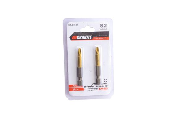 Бита Granite - PH2 x 50 мм титан (2 шт.) (10-02-510) | Зображення 1