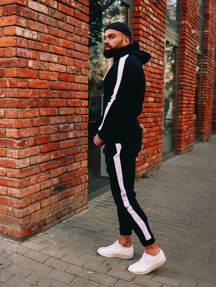 Костюм Лампас Зима черно-белый S | Зображення 1