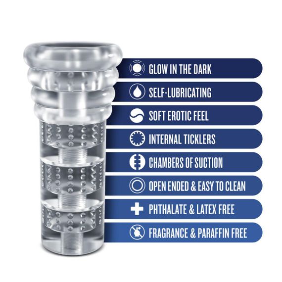 Мастурбатор Rize by Blush - Luz Glow in the Dark Masturbator - Clear sexstyle | Зображення 1