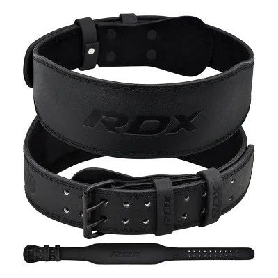 Атлетический пояс RDX 4 шкіряний Full Black 2XL (WBS-4FB-2XL)