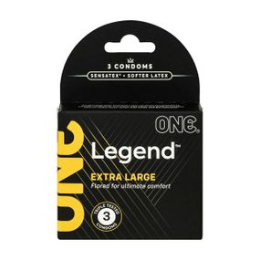 Презервативы ONE Legend XL, 3 шт, увеличенный размер, расширение на конце, картонная упаковка Sex Aura