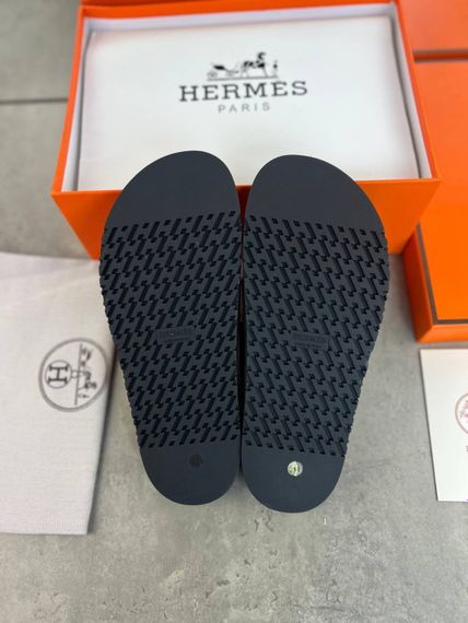 Сланці Hermes Chypre beige/textile чоловічі з текстилем ob417 | Зображення 8