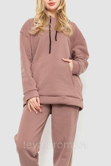 Спортивний костюм жіночий на флісі, колір моко, розміри S, M, L, XL, L, XXL, One e FA_008477 | Зображення 1
