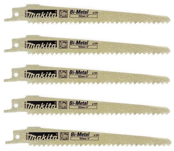 Набір полотен BIM 152 мм по дереву для шабельної пили Makita B-05175 (5 шт)