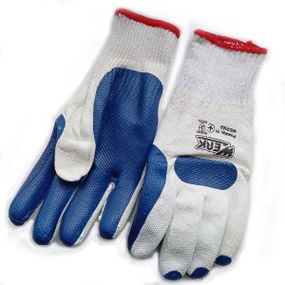 Рукавички білі з синім латексним покриттям Werk WE2162