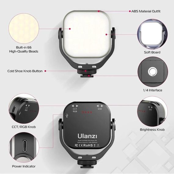 Відеосвітло Ulanzi Vijim VL66 RGB Led Light (UV-L088 VL66 RGB) | Зображення 6
