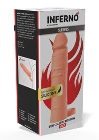 Насадка на пеніс з ерекційним кільцем Hidden Desire INFERNO, 18 × 4,5 см Sex Aura