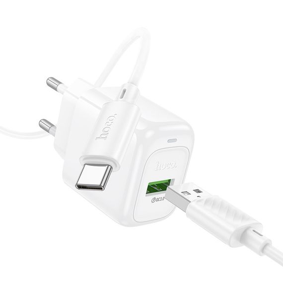 МЗП Hoco CS52A Surplus QC3.0 (1USB-A) + кабель USB to Type-C White | Зображення 3