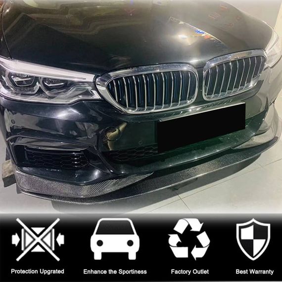 Накладка на передній бампер Lip V1 (для M-Sport 2017-2020, Карбон) для BMW 5 серія G30/31 рр | Зображення 2