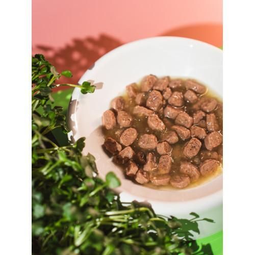 Корм вологий Half&Half для кошенят, шматочки з індичкою в желе у формі пауча, 100 г | Зображення 2