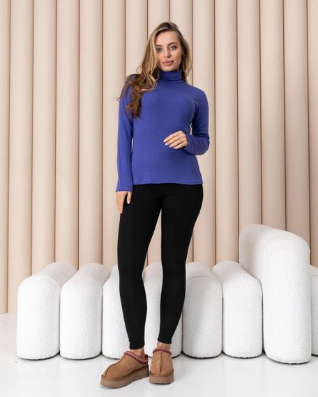 Женская теплая водолазка-гольф полушерсть на термо флисе цвет фиолетовый  размер 42/44 DM09.09 | Зображення 2