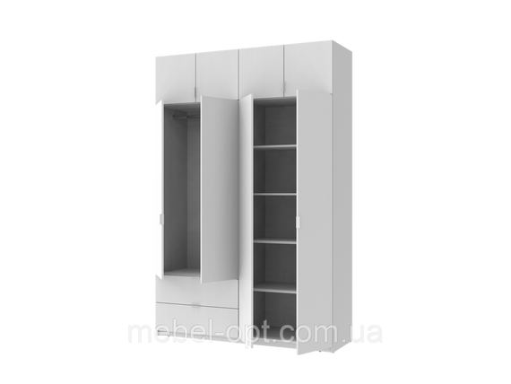 Шафа для одягу Лукас Білий/Білий 160х50х240 (44900191)