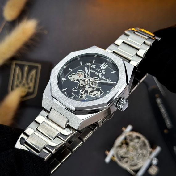 Чоловічий годинник Awarder Octagon Де би не був Silver-Black | Зображення 4