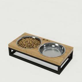 Миски на подставке для маленьких собак и котов Hollky Base XS (2 × 0,25 л) BXS-28145-BLNT