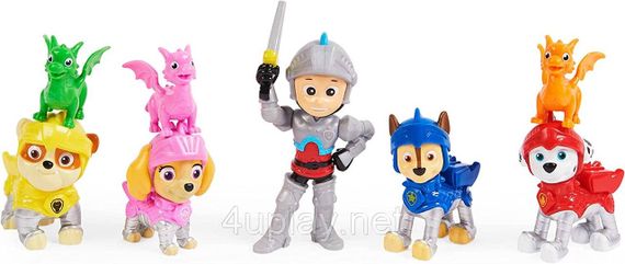 Набор фигурок Щенячий патруль Рыцари. Райдер, щенки и драконы. Paw Patrol Rescue Knights Ryder and Pups | Зображення 4