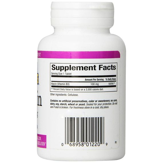 Ниацин Natural Factors Niacin 100mg 90 Tablets | Зображення 1