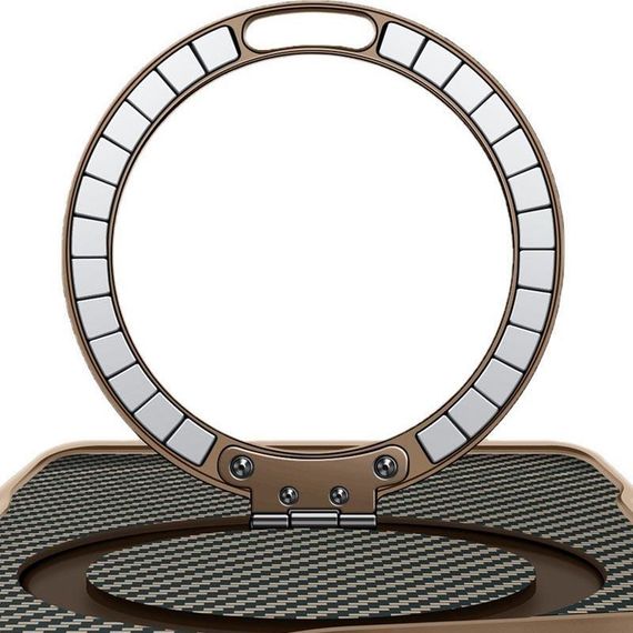 TPU+PC чохол Metal Buttons with MagSafe Carbon Ring для Apple iPhone 17 Pro Max (6.9") Золотий | Зображення 1