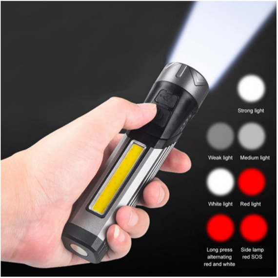 Ручний ліхтар 508-OSL+COB, білий/червоний, Li-Ion, магніт, Type-C | Зображення 3