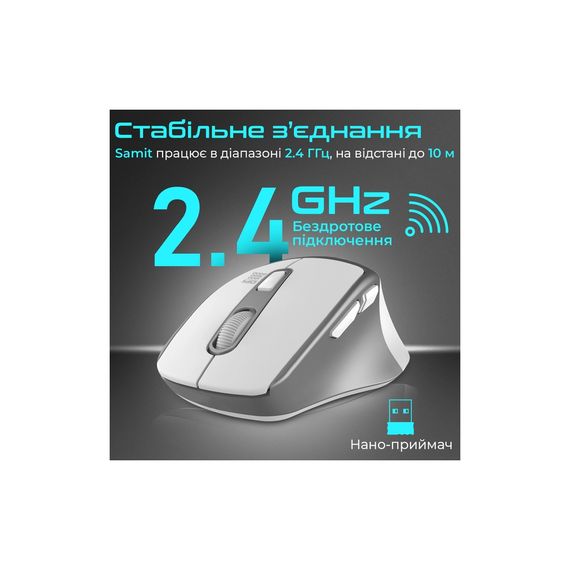 Мишка Promate Samit Wireless White (samit.white) | Зображення 5