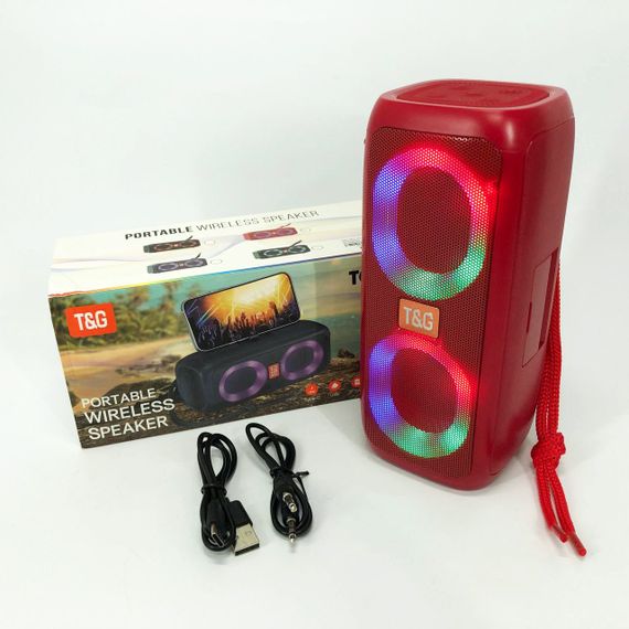 Портативна колонка TG333 2x5W з RGB підсвічуванням. SP-259 Колір: червоний | Зображення 4