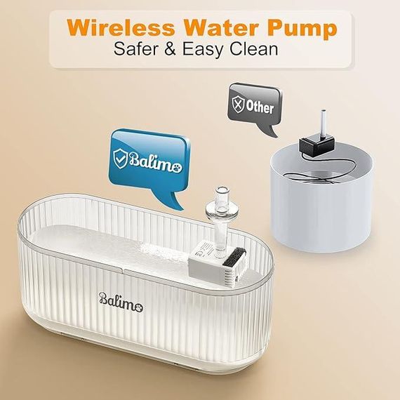 Питний фонтанчик Balimo MEA 3 л для кішок, надтихий автоматичний фонтанчик для котів, розділення води та | Зображення 3