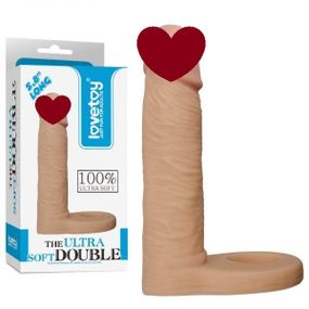 Телесная насадка для двойного проникновения The Ultra Soft Double 14 см Sex Aura