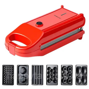 Мультипекарь 6 в 1 Sokany SK-BBQ-836 700 Вт антипригарное покрытие Красный