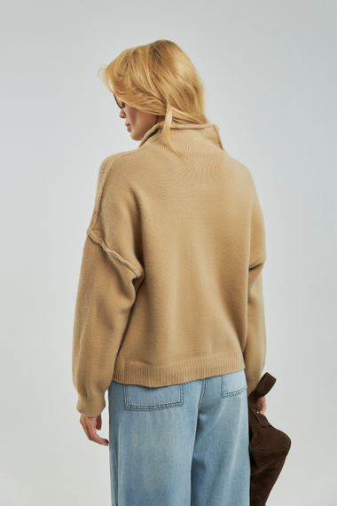 Теплий в'язаний кардиган на ґудзиках - кавовий цвет, ONE SIZE (є розміри) | Зображення 1