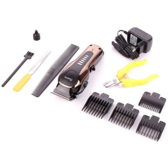 Машинка для стрижки животных Gemei GM 6063 + 4 насадки груминга | Зображення 1