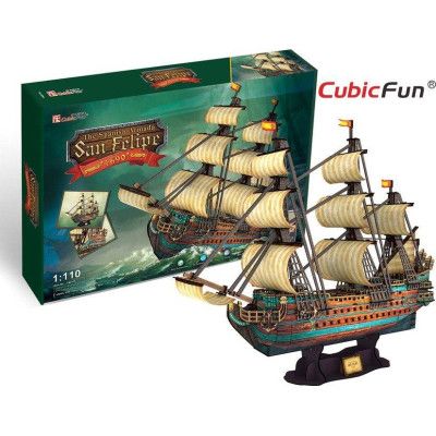 Пазл Cubic Fun Трехмерная головоломка-конструктор Испанская Армада Сан Фелипе (T4017h) - Топ Продаж! | Зображення 3