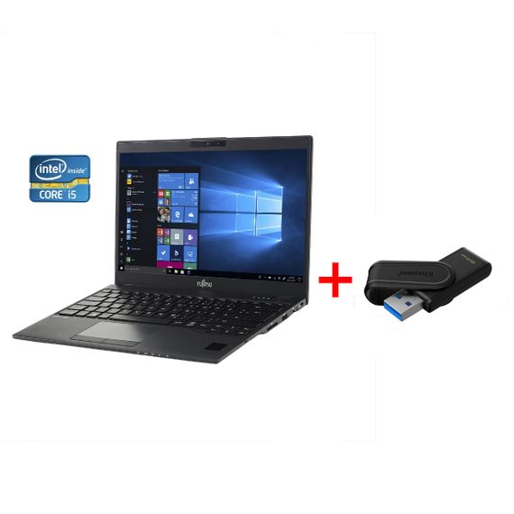 Ультрабук Б-класс Fujitsu LifeBook U939 / 13.3" (1920x1080) IPS / Intel Core i5-8265U (4 (8) ядра по 1.6 - 3.9 GHz) / 16 GB DDR4 / 256 GB SSD / Intel UHD Graphics / WebCam / Win 11 Pro б/у + Подарок Флеш-накопитель Kingston DataTraveler Exodia S 64GB