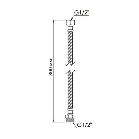 Шланг для води Thermo Alliance Standart 80 см NYLON 1/2"x1/2" ВЗ TAS388W80 | Зображення 1