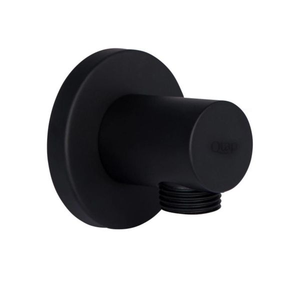 Акционный набор Qtap 1+1=3: Подключение для шланга Spojeni Matt Black, округлое QTCRBB030
