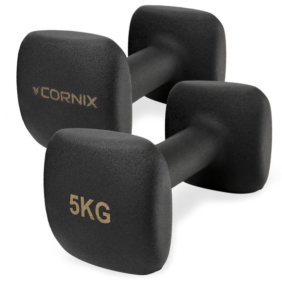 Гантелі вінілові Cornix Square 2 x 5 кг XR-0410 Black