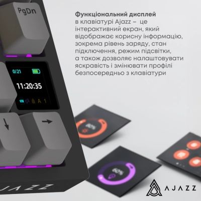 Клавиатура Ajazz AK820 Pro Flying Fish Switch Purple RGB USB/Wireless/Bluetooth UA Purple (AK820PRO-FF-PWB) | Зображення 3